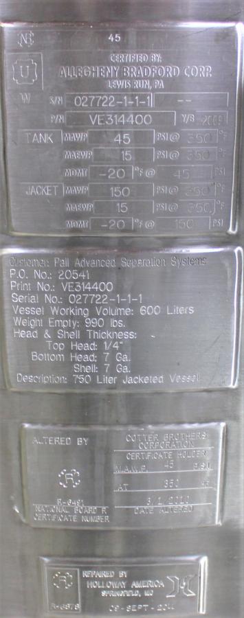 Biorreactor Acero inoxidable PALL  PALL
